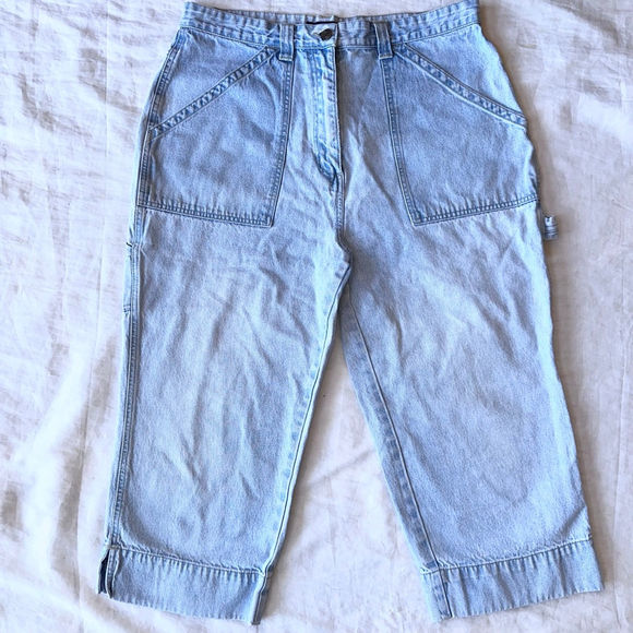Bill Blass Jeans Denim - Vintage 1980s Women's Size 14 Bill Blass Jeans Capris Acid Wash Wide Leg Jeans